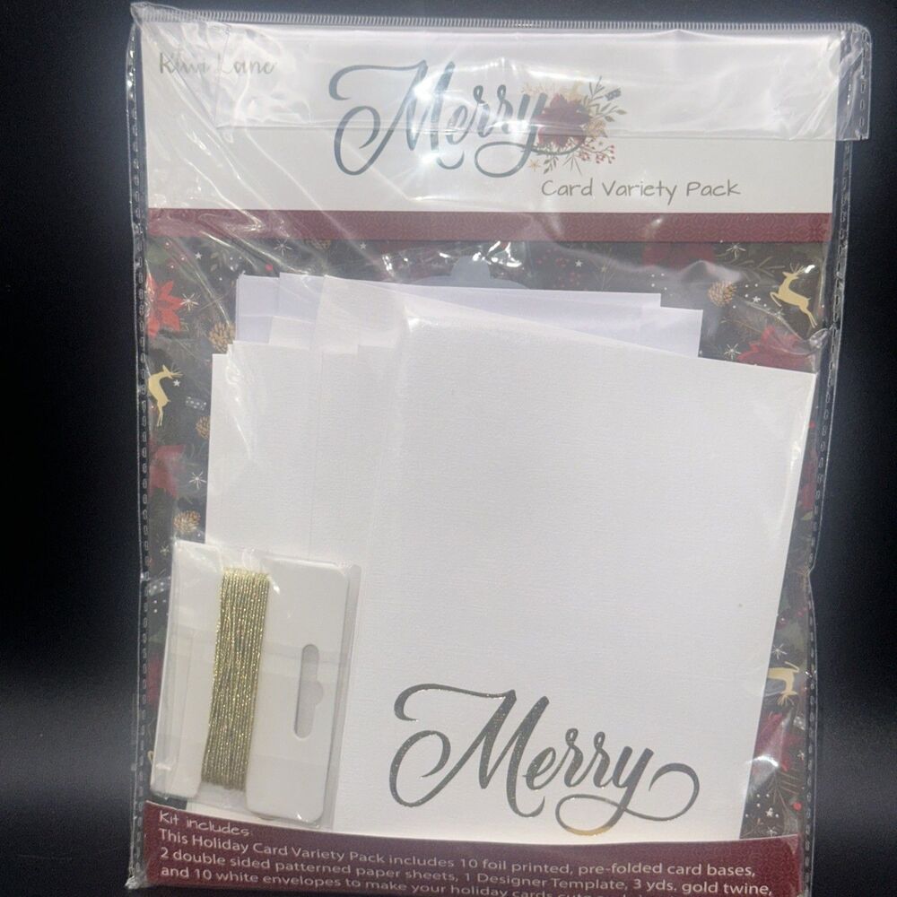 Kiwi Lane Merry Christmas Card Variety Pack Kit - For 10 Cards